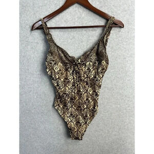 VTG 90s/80s Cole of California Swim Bathing Suit 12 One Piece Retro Swimwear USA